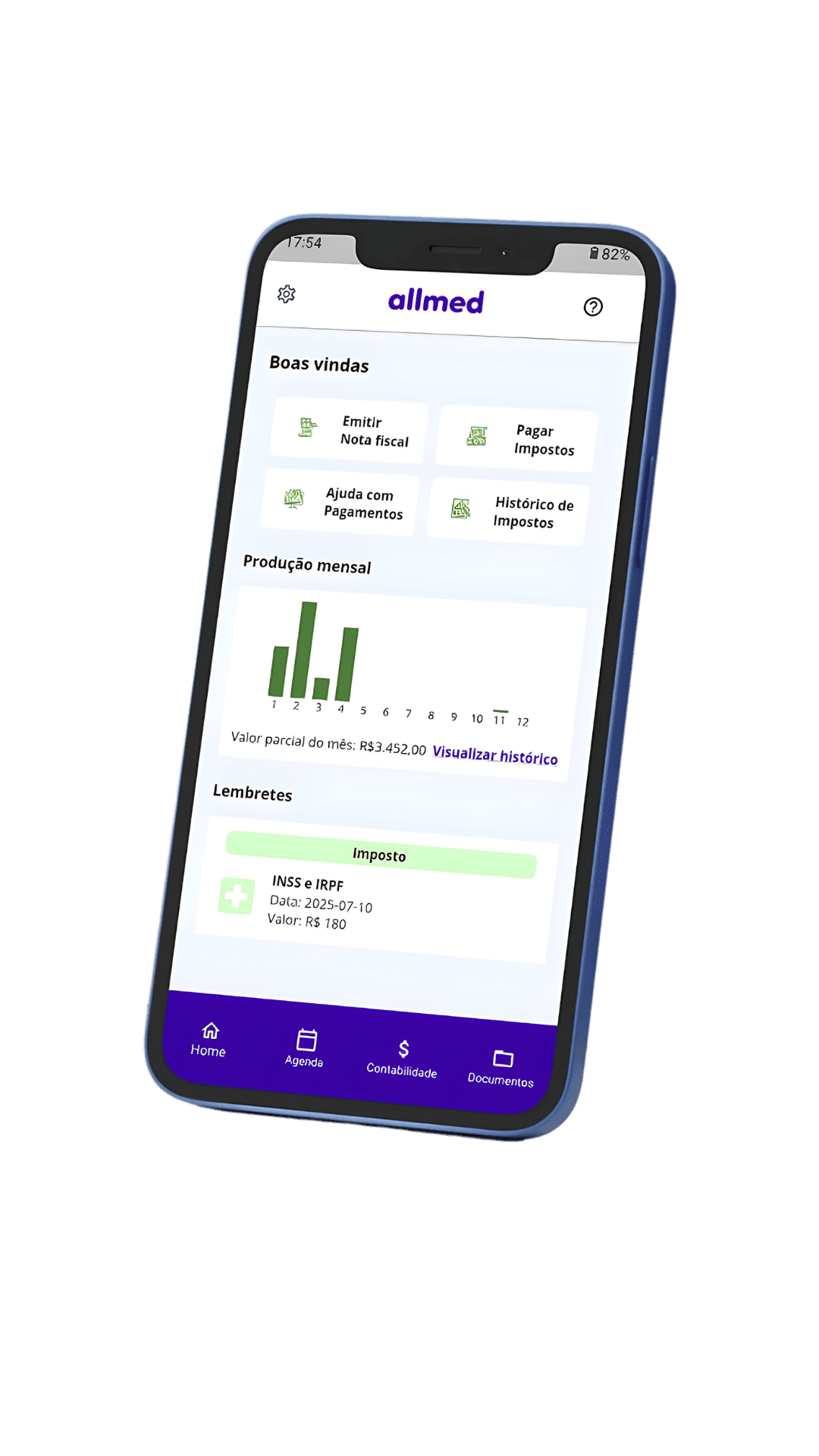 Visual do app Allmed